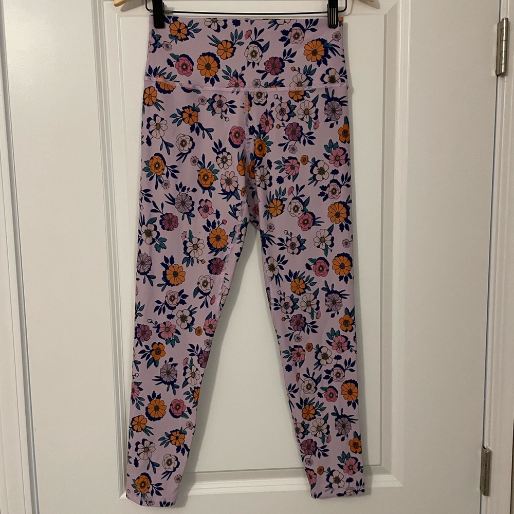 Becco Floral Print purple lavender exercise Leggings